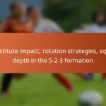 Substitute impact, rotation strategies, squad depth in the 5-2-3 formation